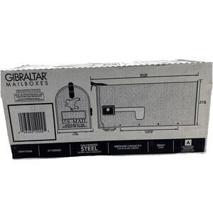 Gibraltar Grayson T1 Gray Steel Rural Post Mount Mailbox ST1000AM Gibraltar {F7}